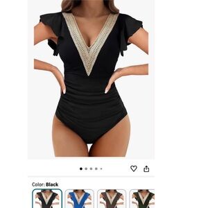 Elegant Black Kids One Piece Swimsuit